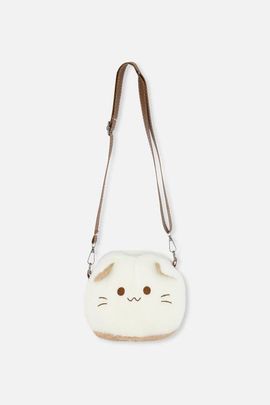 Deux par Deux Deux par Deux Cat Face Adjustable Strap Zipper Bag