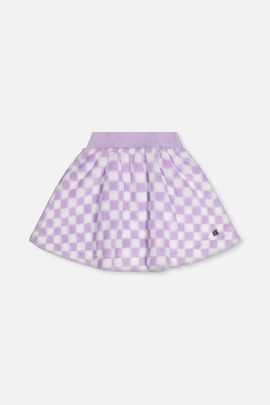 Deux par Deux Deux par Deux Checkered Faux Fur A-Line Skirt