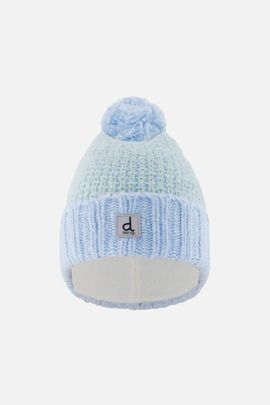 Deux par Deux Deux par Deux Classic Textured Fleece-Lined Knit Hat with Pompom