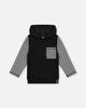 Deux par Deux Deux par Deux Colorblock Checkered Chest Pocket Hooded Top - 1