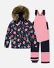 Deux par Deux Deux par Deux Discover Floral Faux Fur Hood Jacket & Suspender Pants Two Piece Snowsuit - 1