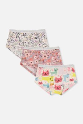 Deux par Deux Deux par Deux Feminine Organic Cotton Full Coverage 3-Pack Boyshort Panties