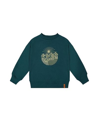 Deux Par Deux Deux par Deux Fleece Crew Neck Line Graphic Sweatshirt