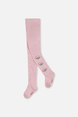 Deux par Deux Deux par Deux Floral Motif Ribbed Waistband Knit Tights