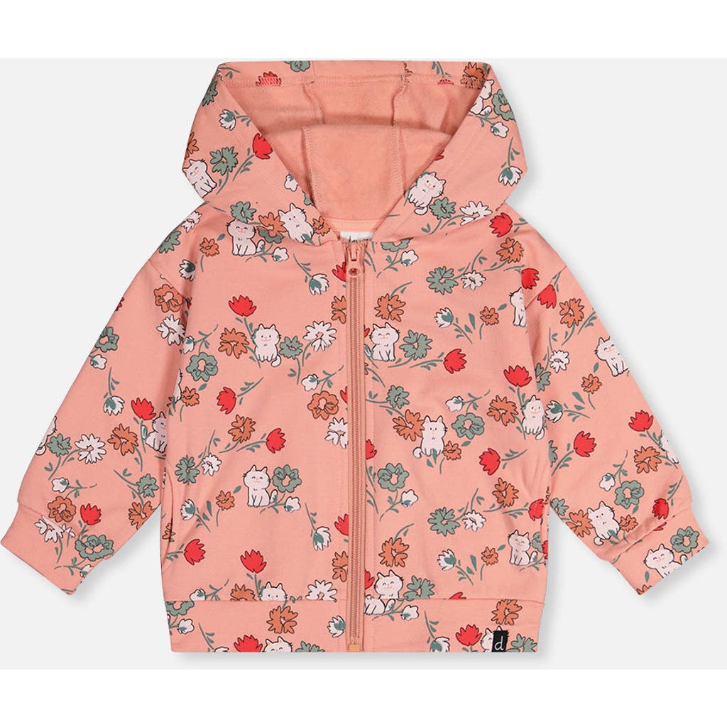 Deux par Deux Deux par Deux French Terry Cat Hooded Zip Cardigan