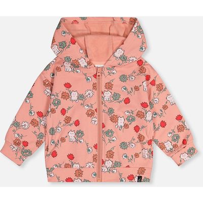 Deux par Deux Deux par Deux French Terry Cat Hooded Zip Cardigan