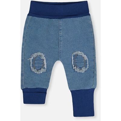 Deux par Deux Deux par Deux French Terry Denim Knee Patch Foldover Waist Evolutive Pants
