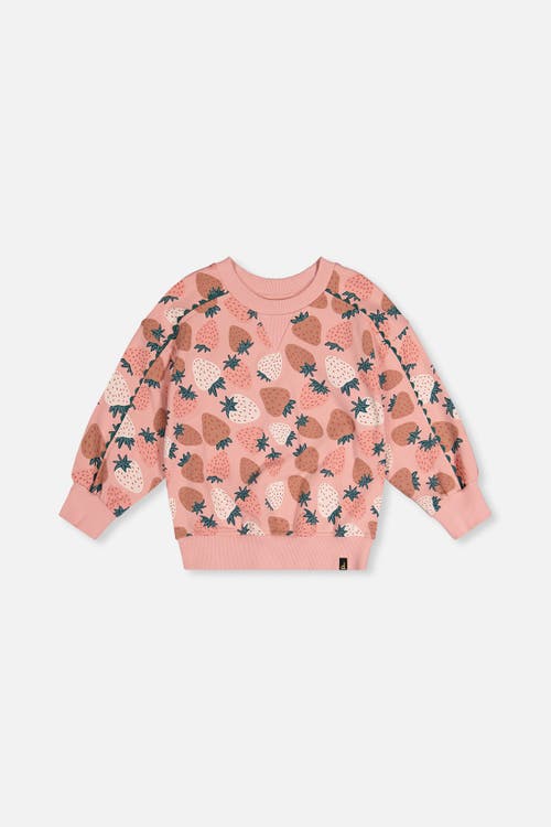 Deux par Deux Deux par Deux Frosted Strawberry Cozy Relaxed Balloon Sleeve Sweatshirt