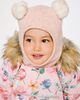 Deux par Deux Deux par Deux Girl Knit Bear Ear Fleece Lined Balaclava - 2