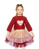 Deux Par Deux Deux par Deux Girls' 3/4 Sleeve Heart Graphic Ribbed Cuff Knitted Sweater - 2
