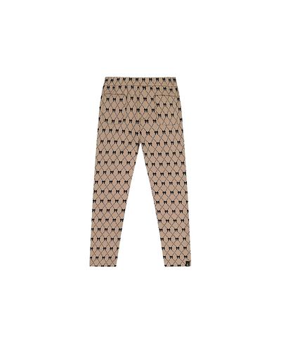 Deux Par Deux Deux par Deux Girls' Bow Tie Jacquard Elastic Waist Treggings