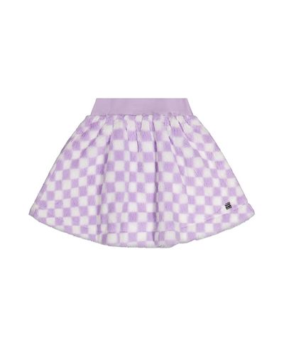 Deux Par Deux Deux par Deux Girls' Checkered Faux Fur A-Line Skirt