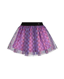 Deux Par Deux Deux par Deux Girls' Checkered Mesh A-Line Skirt