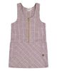 Deux Par Deux Deux par Deux Girls' Checkered Panel Zip Front Side Pocket Jumper - 1