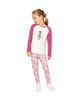 Deux Par Deux Deux par Deux Girls' Contrast Raglan Organic Cotton Flowers Crew Neck T-Shirt - 5