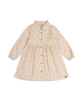 Deux Par Deux Deux par Deux Girls' Corduroy Button Front Puff Sleeve Shirt Dress