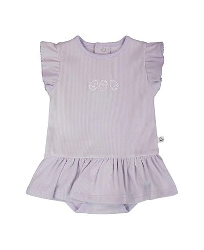 Deux Par Deux Deux par Deux Girls' Cotton Rib Jersey Romper with Frill