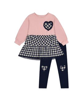 Deux Par Deux Deux par Deux Girls' Cozy Hearts Tunic and Leggings Set