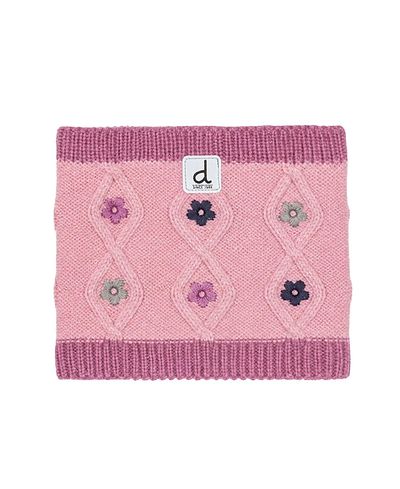 Deux Par Deux Deux par Deux Girls' Floral Embroidered Fleece-Lined Knit Neckwarmer