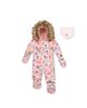 Deux Par Deux Deux par Deux Girls' Floral Play Faux Fur Hood Car Seat One Piece Snowsuit - 1