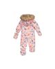 Deux Par Deux Deux par Deux Girls' Floral Play Faux Fur Hood Car Seat One Piece Snowsuit - 2