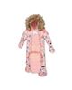 Deux Par Deux Deux par Deux Girls' Floral Play Faux Fur Hood Car Seat One Piece Snowsuit - 3