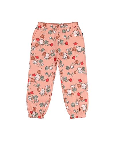 Deux Par Deux Deux par Deux Girls' French Terry Cat Pocket Elastic Cuff Sweatpants