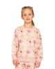 Deux Par Deux Deux par Deux Girls' French Terry Floral Ribbed Cuff Sweatshirt - 2
