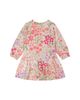 Deux Par Deux Deux par Deux Girls' French Terry Long Sleeve Flowers Dress - 2