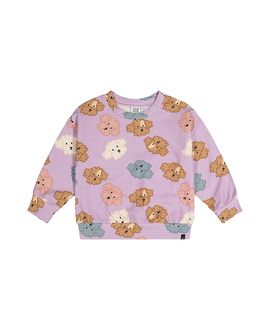 Deux Par Deux Deux par Deux Girls' French Terry Poodle Round Neck Sweatshirt