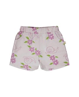 Deux Par Deux Deux par Deux Girls' French Terry Snails Print Shorts
