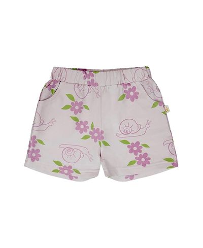 Deux Par Deux Deux par Deux Girls' French Terry Snails Print Shorts