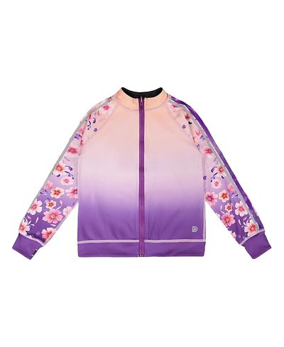Deux Par Deux Deux par Deux Girls' Full Zip Reversible Gradient Athletic Cardigan