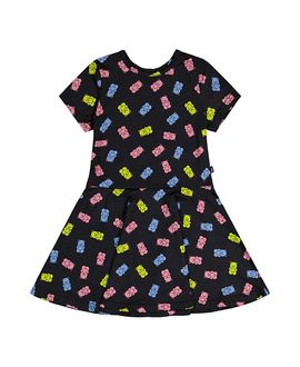 Deux Par Deux Deux par Deux Girls' Gummy Bears Short Sleeve Drop Waist Dress