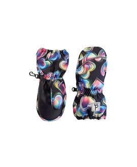 Deux Par Deux Deux par Deux Girls' Heart Play Waterproof Rubberized Palm Winter Mittens