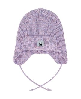 Deux Par Deux Deux par Deux Girls' Helmet Ear Flap Chin Tie Fleece Lined Winter Knit Hat