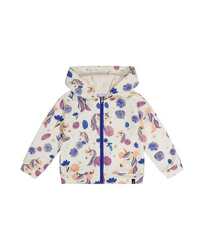 Deux Par Deux Deux par Deux Girls' Hooded Zip Side Pocket French Terry Cardigan