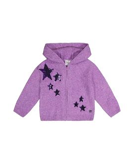 Deux Par Deux Deux par Deux Girls' Hooded Zip Star Detail Knitted Cardigan