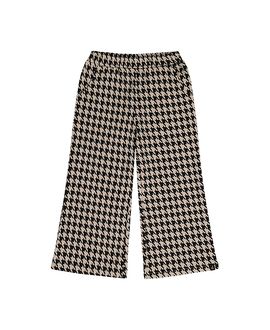 Deux Par Deux Deux par Deux Girls' Houndstooth Jacquard Elastic Waist Flare Pants