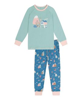 Deux Par Deux Deux par Deux Girls' House Organic Cotton Top Pants Two Piece Pajama Set