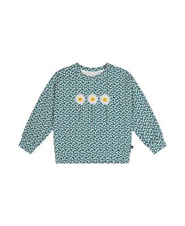 Deux Par Deux Deux par Deux Girls' Jersey Daisy Embroidery Sweater Fit Long Sleeve T-Shirt