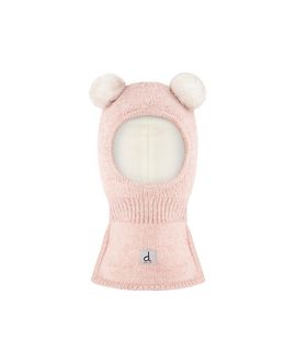 Deux Par Deux Deux par Deux Girls' Knit Bear Ears Fleece Lined Balaclava