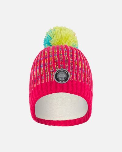 Deux par Deux Deux par Deux Girl's Knit Hat Pink And Multicolor