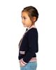 Deux Par Deux Deux par Deux Girls' Knitted Button Front Striped Trim Cardigan - 5