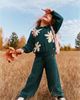 Deux Par Deux Deux par Deux Girls' Knitted Daisy Jacquard Shirt Collar Sweater - 6