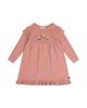 Deux Par Deux Deux par Deux Girls' Knitted Ruffled Shoulder Floral Detail Dress - 1