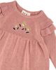 Deux Par Deux Deux par Deux Girls' Knitted Ruffled Shoulder Floral Detail Dress - 3