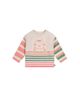 Deux Par Deux Deux par Deux Girls' Knitted Stripe Sleeve Cat Applique Sweater - 1