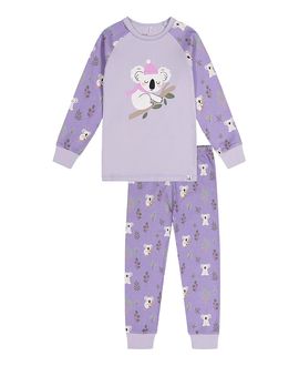 Deux Par Deux Deux par Deux Girls' Koala Organic Cotton Top Pants Two Piece Pajama Set