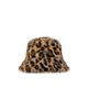 Deux Par Deux Deux par Deux Girls' Leopard Faux Fur Sateen Lined Wide Brim Bucket Hat - 1